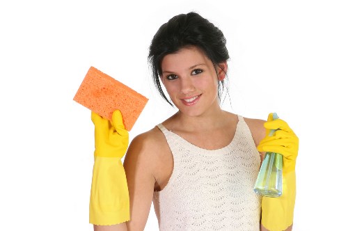 Local cleaner carrying out a detailed one-off clean in an Ealing flat